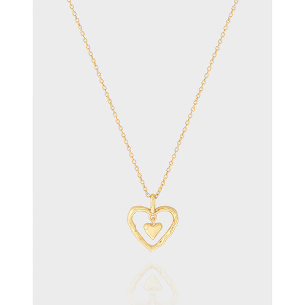 A38696 design wrinkled heart sterling silver s925 quality necklace