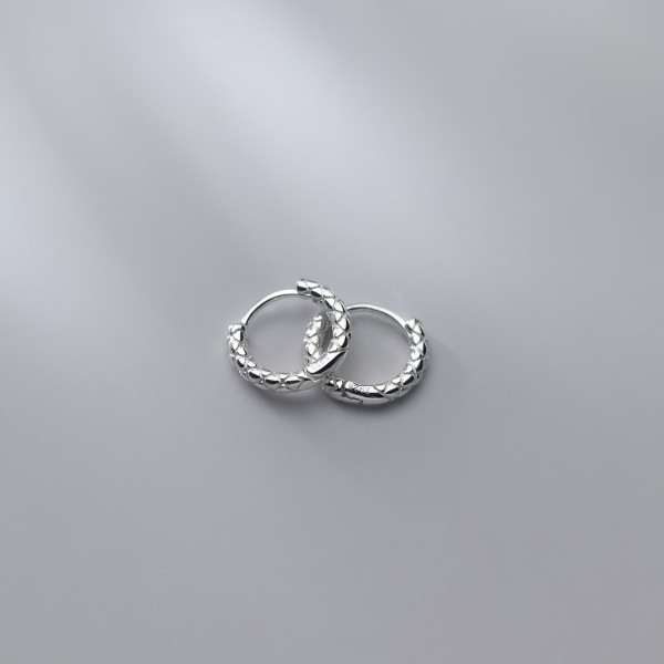 A35598 s925 sterling silver rhombic simple chic fashion cute earrings