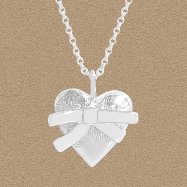 A44285 butterfly heart sterling silver s925 heartshape necklace