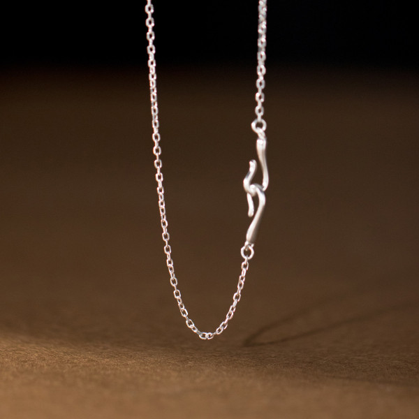 A36926 s925 sterling silver simple unique necklace