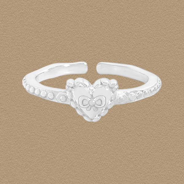 A45894 butterfly heart s925 sterling silver heartshape adjustable ring