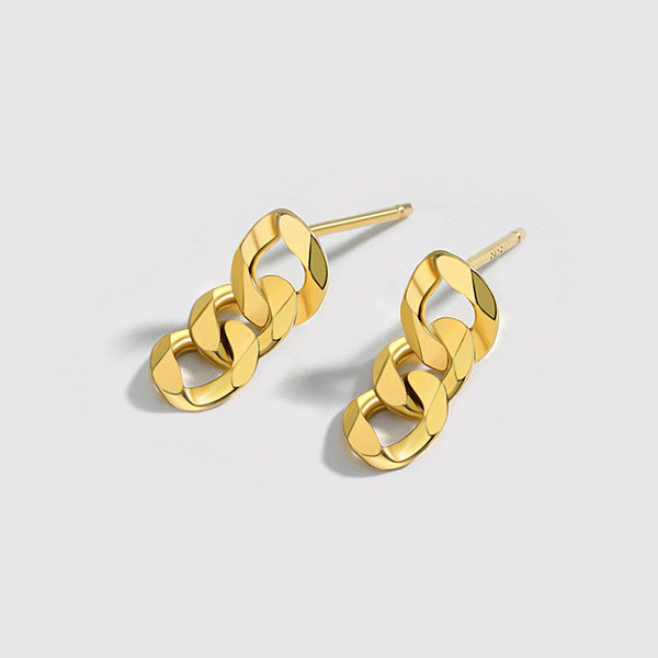 A33599 925 sterling silver unique fashion chain earrings