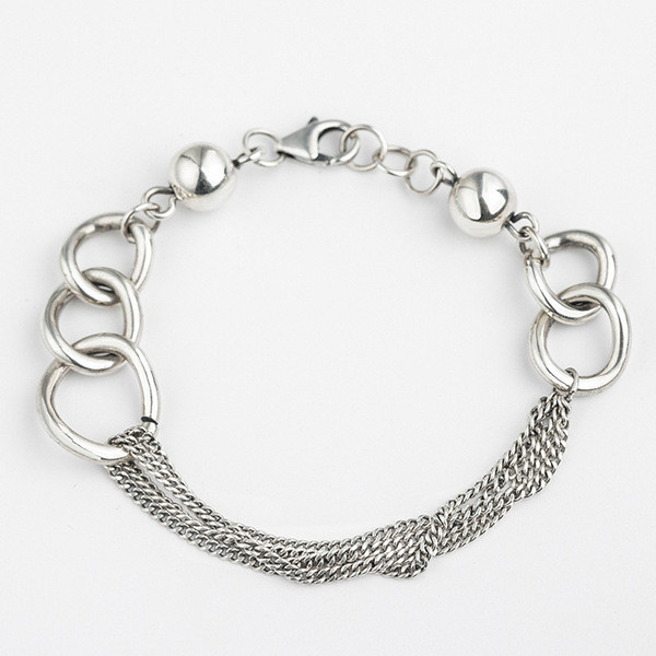 A32931 s925 sterling silver vintage unique fashion trendy bracelet