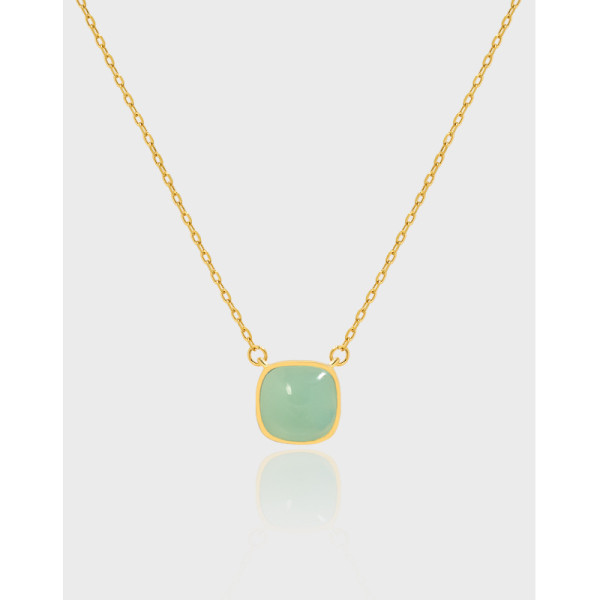 A36778 design minimalist geometric square glazed qualitys925 sterling silver necklace