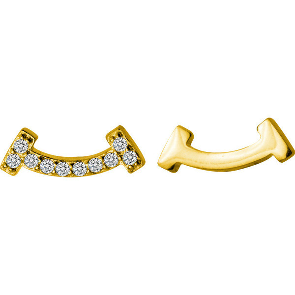 A34821 s925 sterling silver trendy rhinestone smile sweet red cut earrings