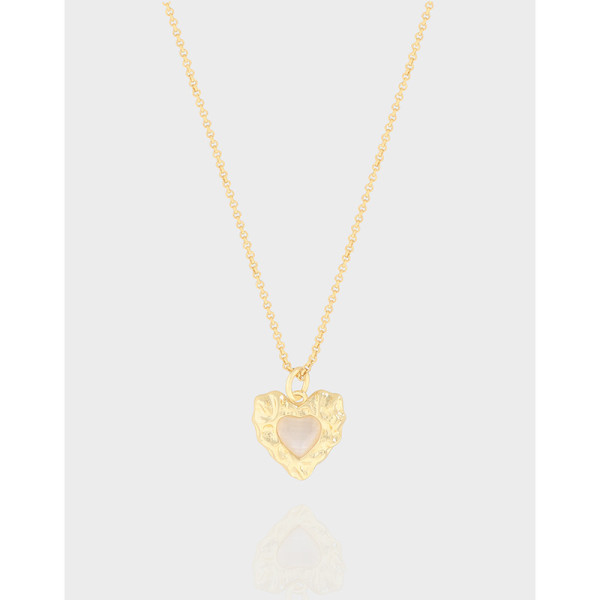 A40056 design wrinkled quality heart sterling silver s925 necklace