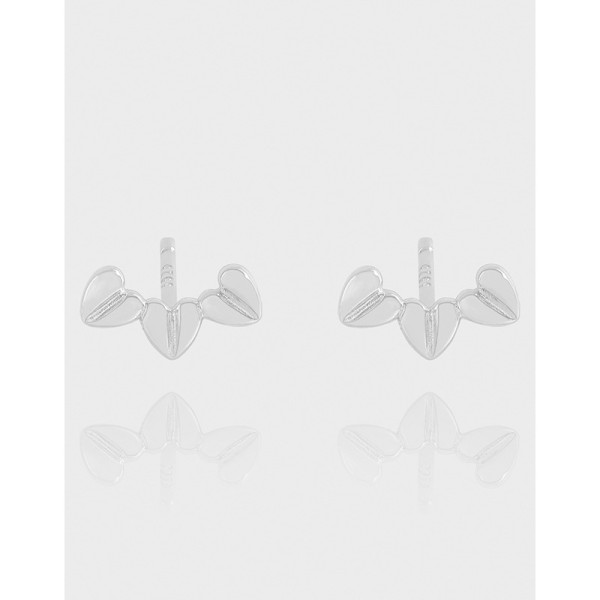 A42798 design simple heart stud sterling silver s925 heartshape earrings