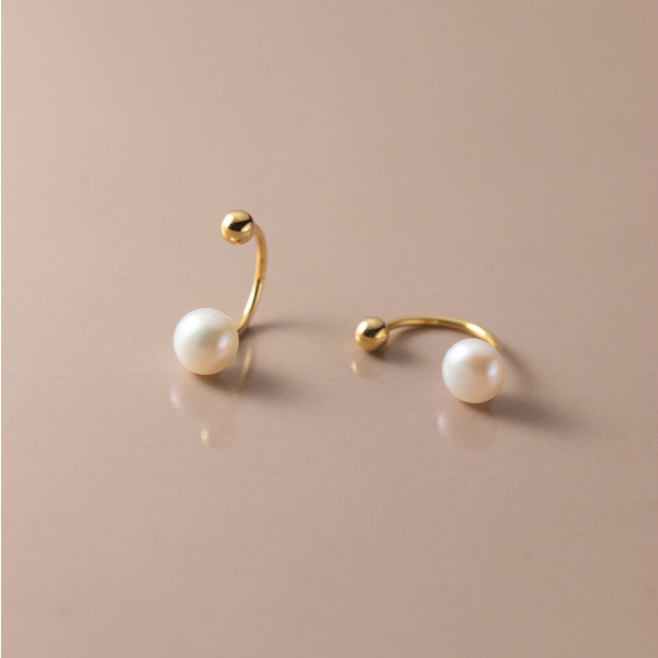A36598 s925 sterling silver pearl cute earrings