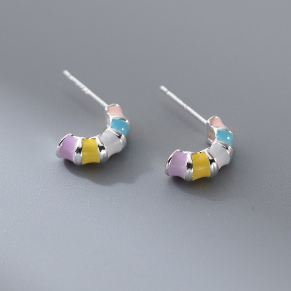 A41598 s925 sterling silver colorful stud earrings design earrings