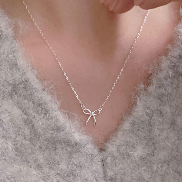 A46050 sterling silver butterfly simple necklace