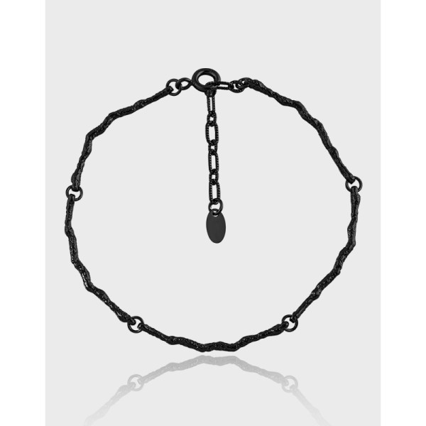 A39855 elegant geometric tree design s925 sterling silver charm bracelet