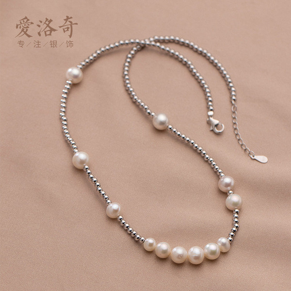 A31253 s925 sterling silver chic pearl necklace
