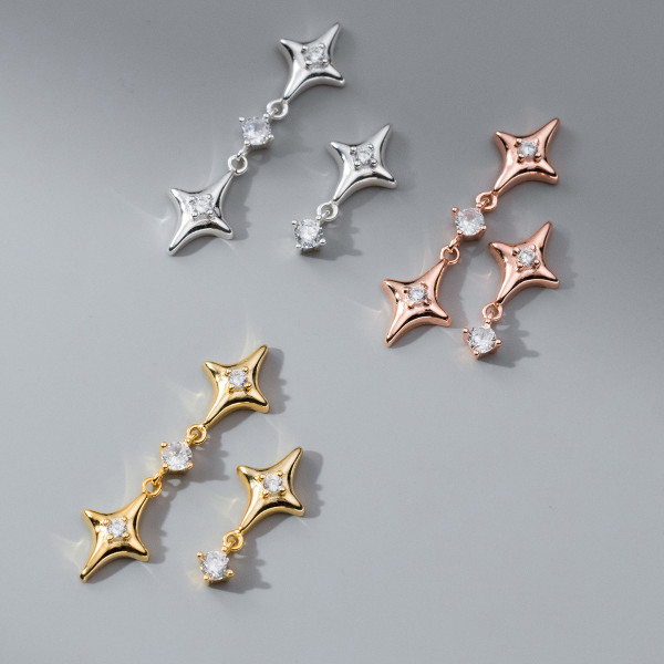 A40823 s925 sterling silver rhinestone stud design earrings