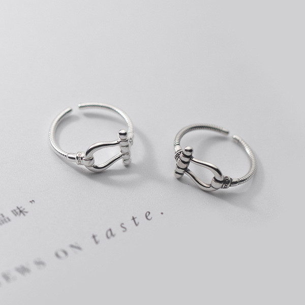 A34381 s925 sterling silver silver vintageU unique ring