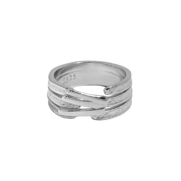 A35157 stripes qualitys925 sterling silver adjustable ring