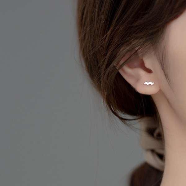 A35701 s925 sterling silver simple fashion weave earrings