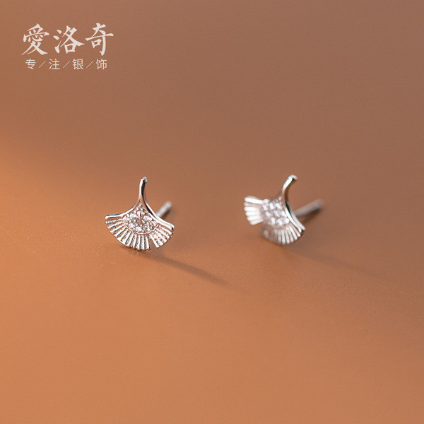 A32246 s925 sterling silver trendy unique rhinestone silver earrings