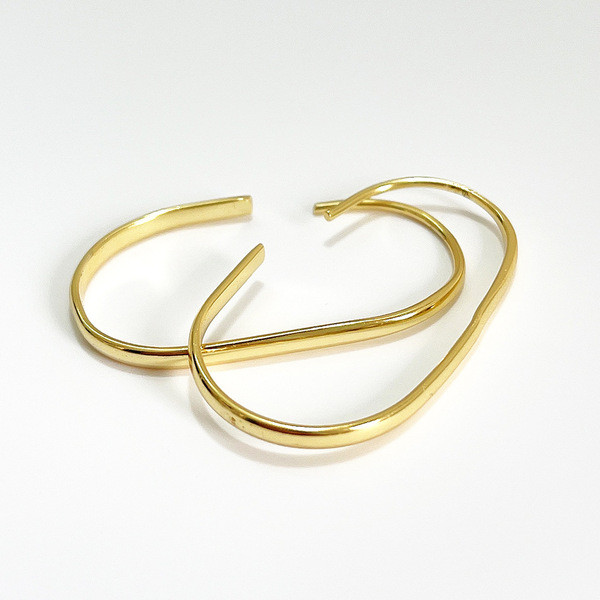 A32816 925 sterling silver gold earrings