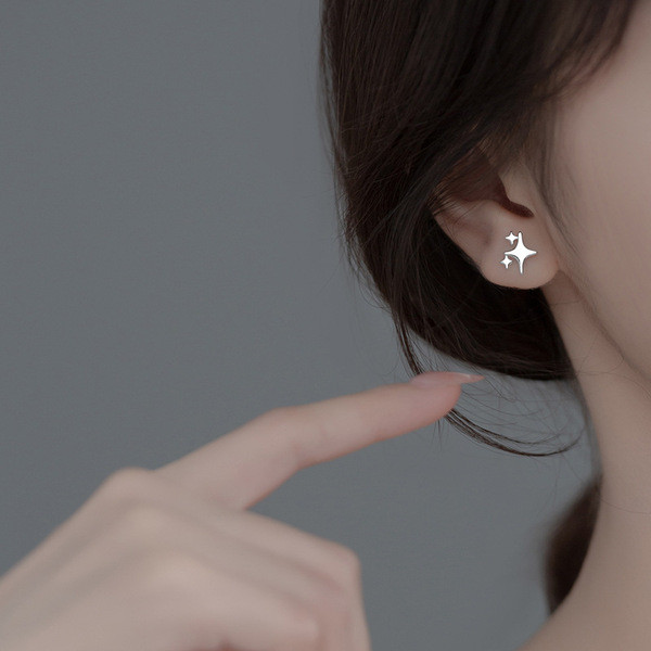 A34890 s925 sterling silver simple earrings