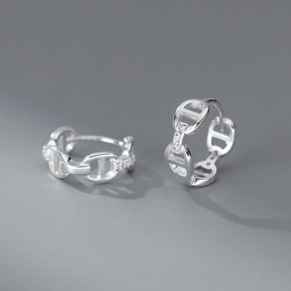 A41053 s925 sterling silver design rhinestone hollowed elegant earrings