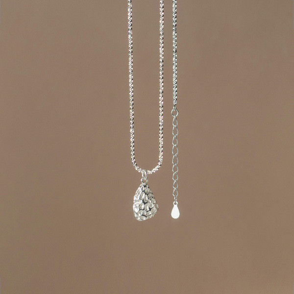 A34019 s925 sterling silver teardrop starlight necklace