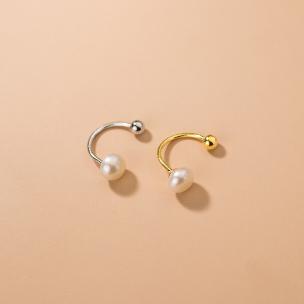 A37063 s925 sterling silver pearl cute earrings