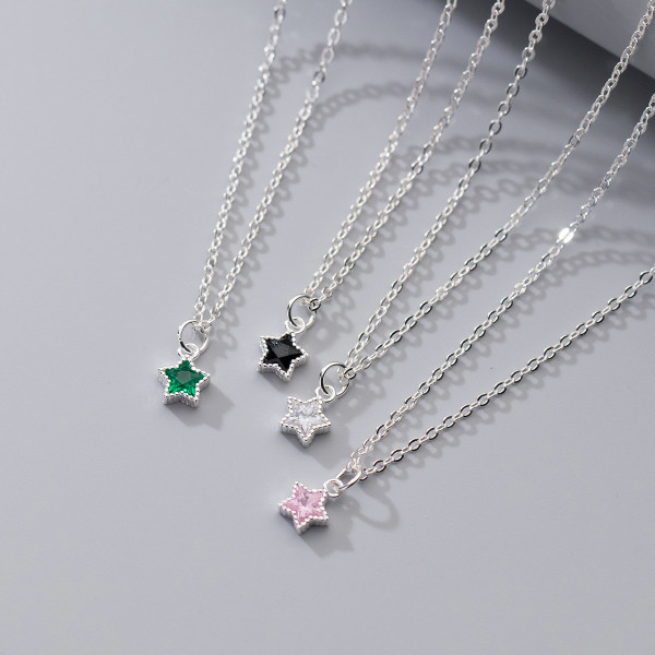 A37855 s925 sterling silver rhinestone design elegant necklace