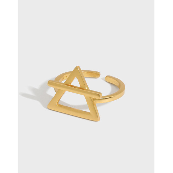 A36596 design simple geometric triangle qualitys925 sterling silver adjustable ring