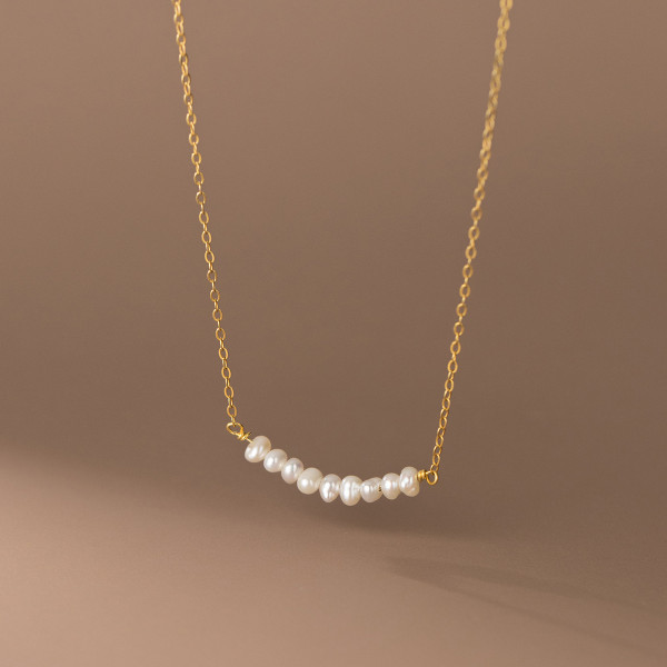 A36918 s925 sterling silver pearl necklace