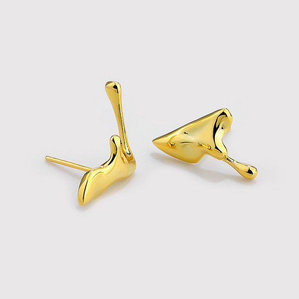 A33144 925 sterling silver vintage chic fashion unique teardrop irregular ear earrings
