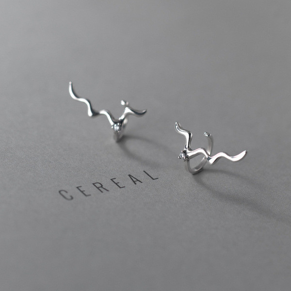 A33728 s925 sterling silver unique weave earrings