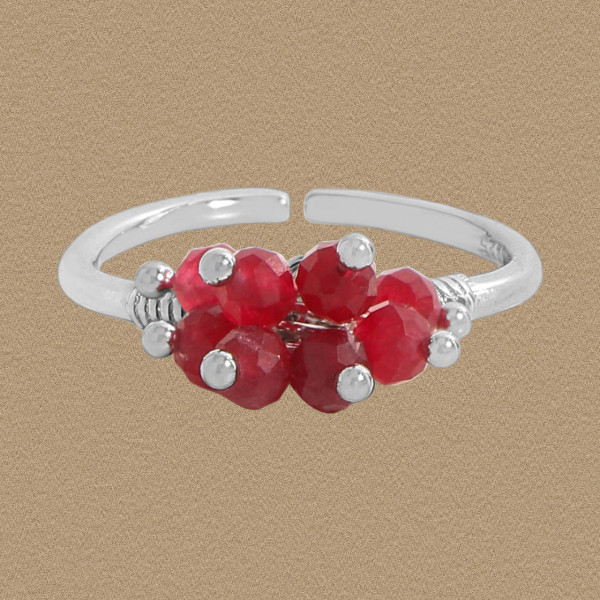 A45896 simple crystal adjustable sterling silver s925 ring