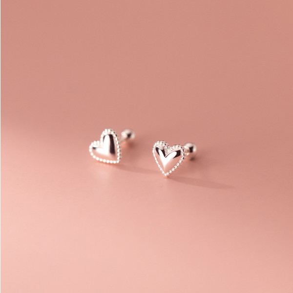 A35732 s925 sterling silver heart earrings