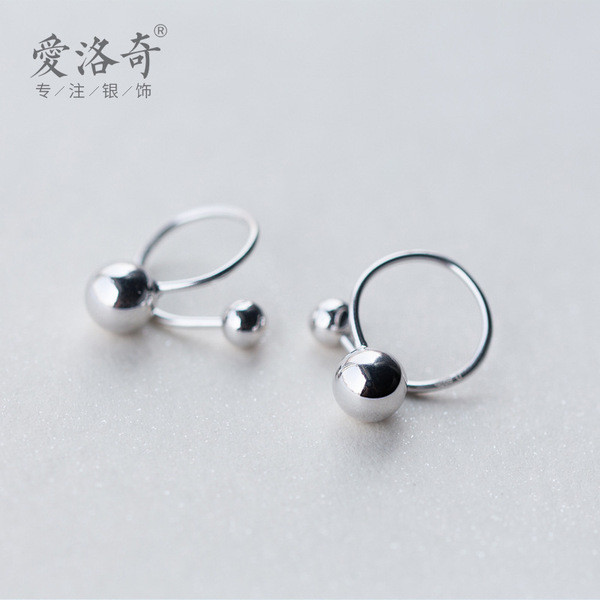 A34774 s925 sterling silver ball earrings