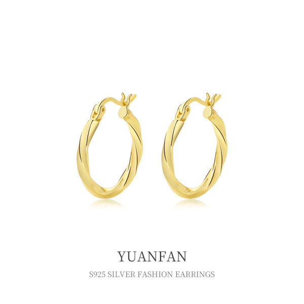 A38806 sterling silver simple earrings