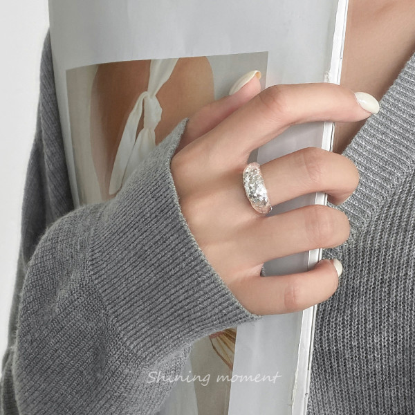 A46241 s925 sterling silver simple wide ring