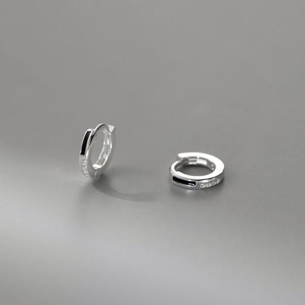 A44354 s925 sterling silver dainty simple elegant hollowed stud earrings