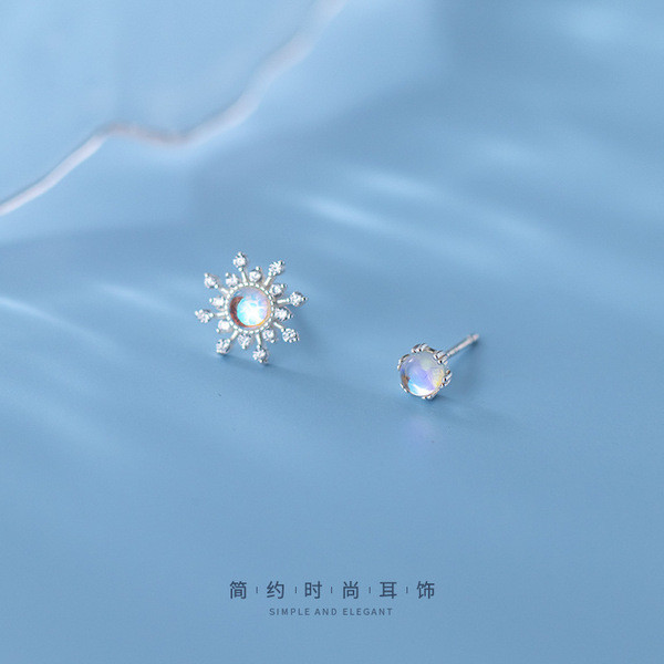 A33816 s925 sterling silver glass earrings