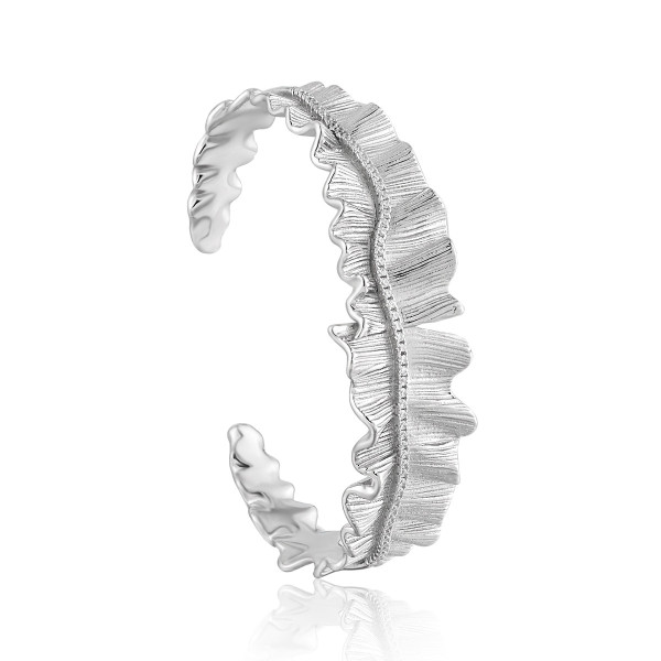A43118 quality wrinkled rhinestone s925 sterling silver bangle bracelet