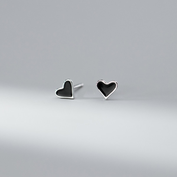 A40132 s925 sterling silver stars square heart stud design unique earrings