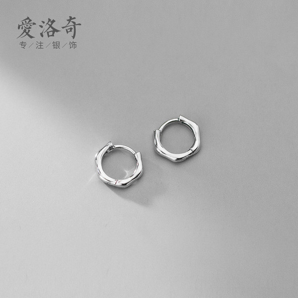 A31692 s925 sterling silver silver fashion circle vintage earrings
