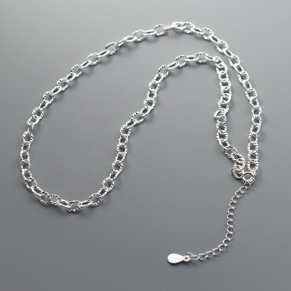 A40758 s925 sterling silver oval trendy design necklace