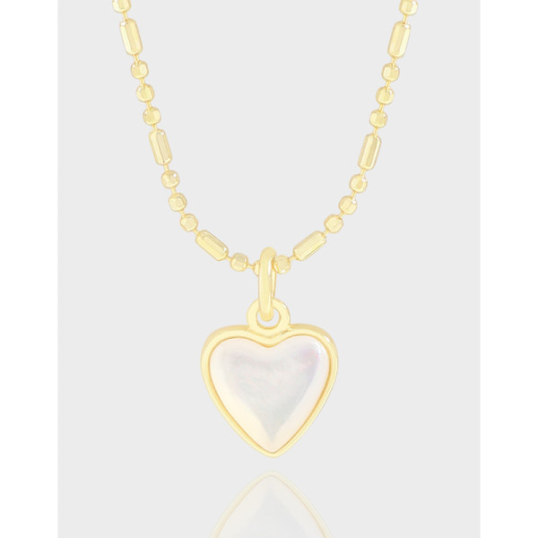 A41724 design white heart sterling silver s925 necklace