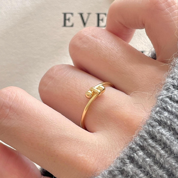 A45182 sterling silver simple fashion adjustable ring