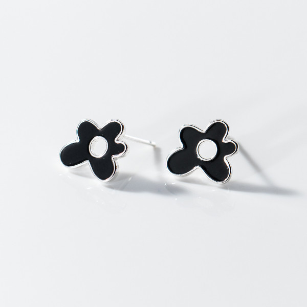 A39139 s925 sterling silver flower stud sweet dainty earrings