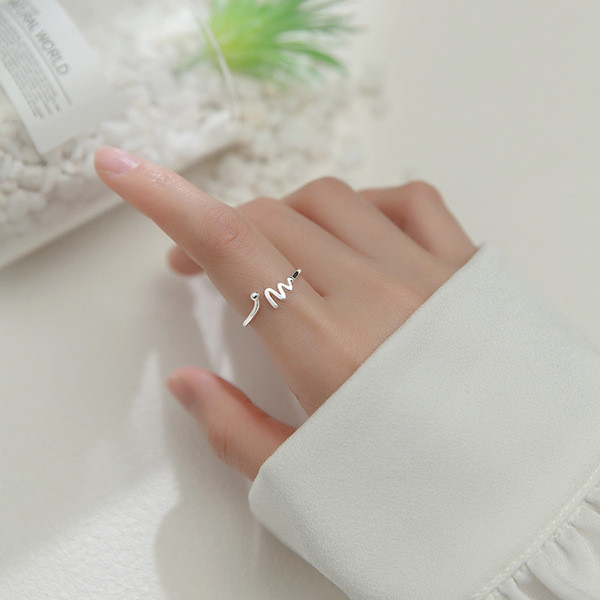 A32114 s925 sterling silver trendy bar ring