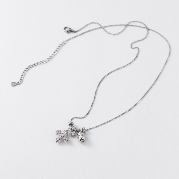 A45294 s925 silver trendy sweet rhinestone gold necklace