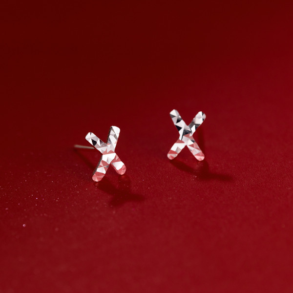 A44303 s925 sterling silver trendy geometric stud simple cute earrings