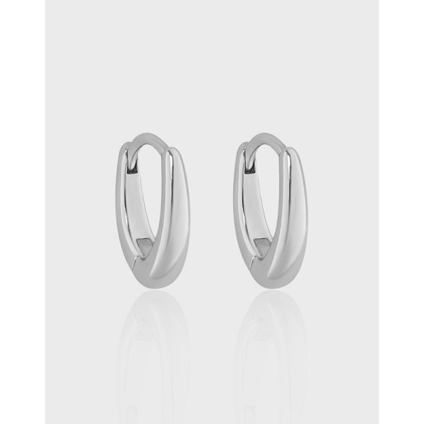 A37397 design simple quality geometric oval circle s925 sterling silver earrings