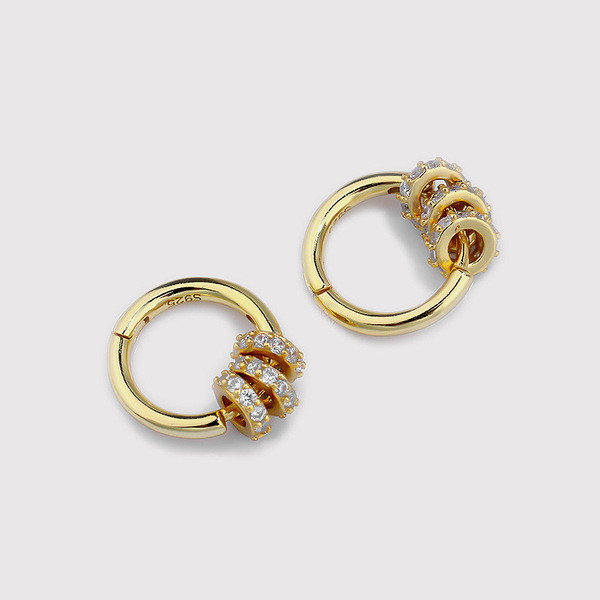 A33598 925 sterling silver circle chic circle earrings